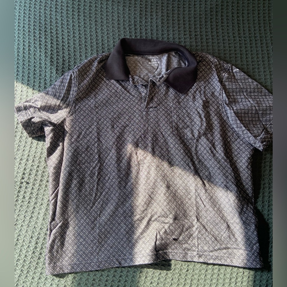 George Black and Gray Patterned Polo Shirt